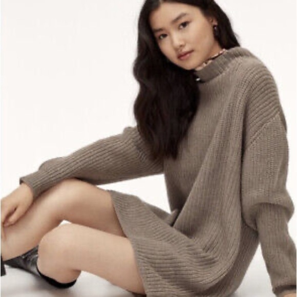 Aritzia Wilfred Montpellier Dress merino wool  XS oversized - Picture 2 of 8